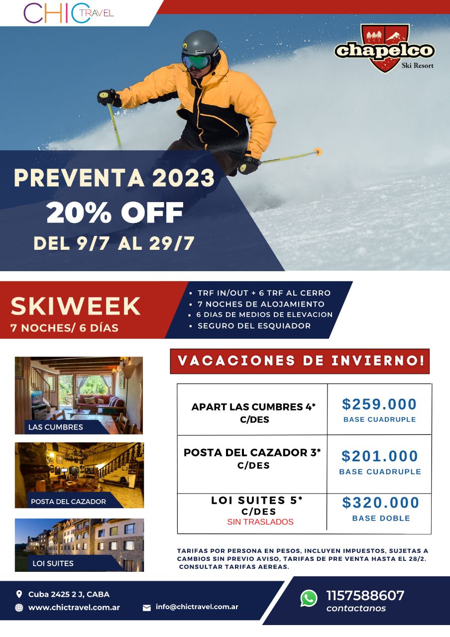 Pre venta Cerro Chapelco 2023